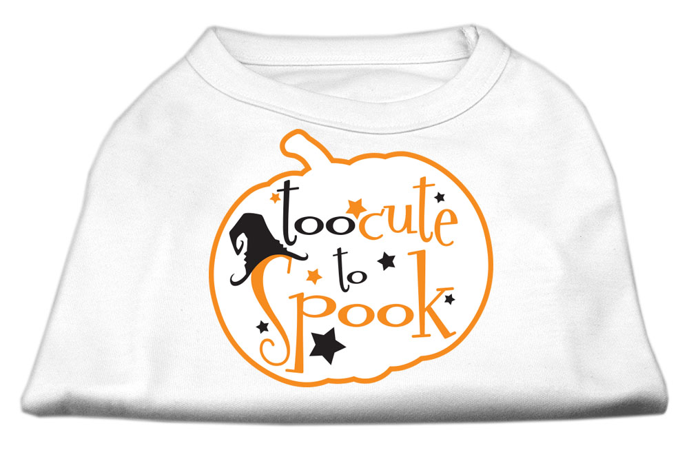 Too Cute to Spook Screen Print Dog Shirt White XL